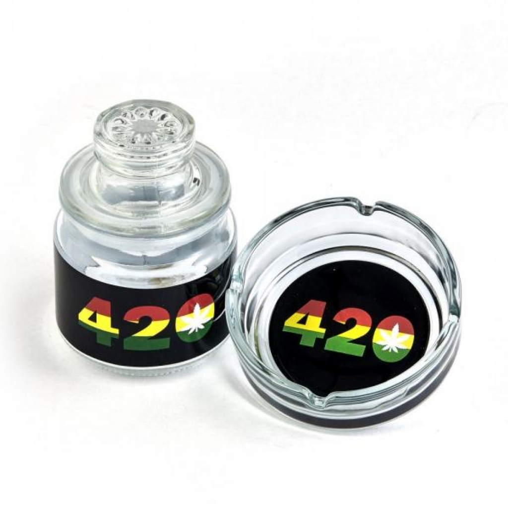 420 Glass Stash Jar & Ashtray Set - Gag & Joke Gifts