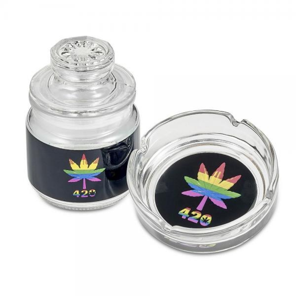Rainbow Leaf Ashtray & Stash Jar Set - Gag & Joke Gifts