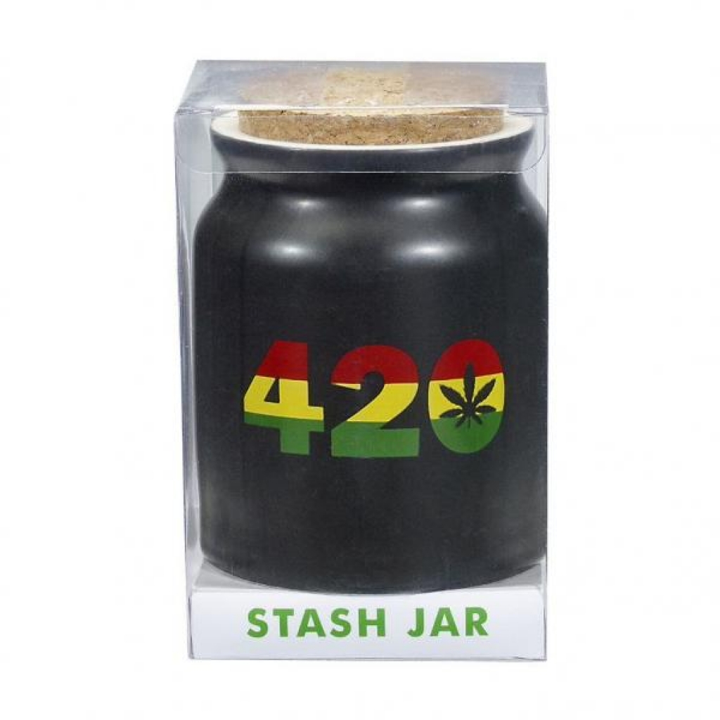 Matte Black 420 Stash Jar - Gag & Joke Gifts