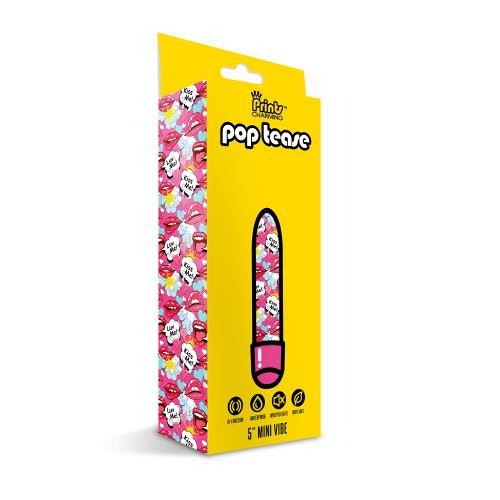 Prints Charming Pop Tease 5in Mini Vibe Kiss Me Pink - Bullet Vibrators
