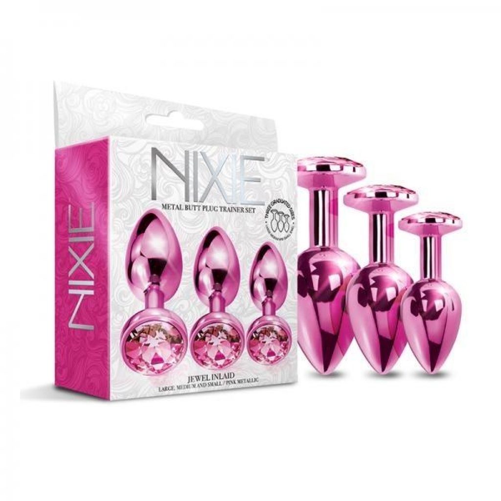 Nixie Metal Plug Trainer Set Pink Metallic - Anal Trainer Kits