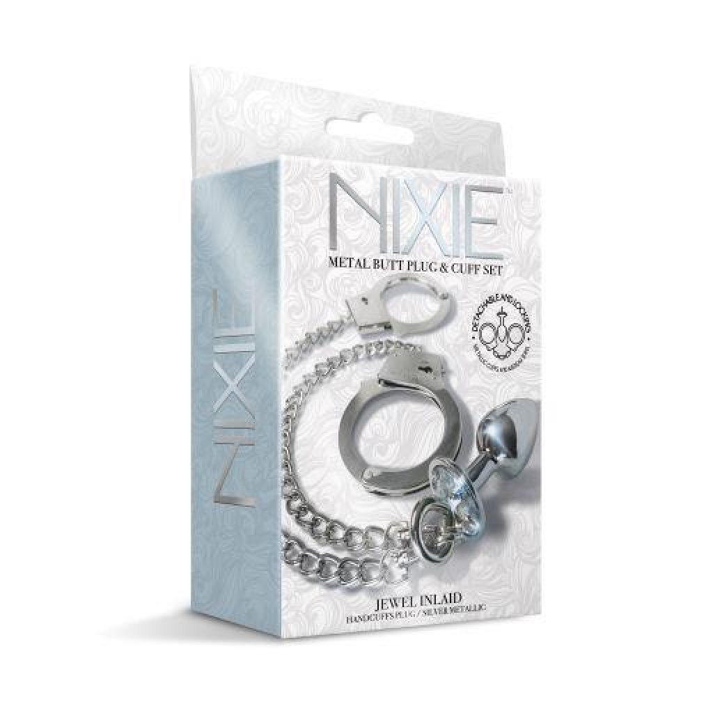 Nixie Metal Plug & Cuff Set Silver Small - Anal Plugs
