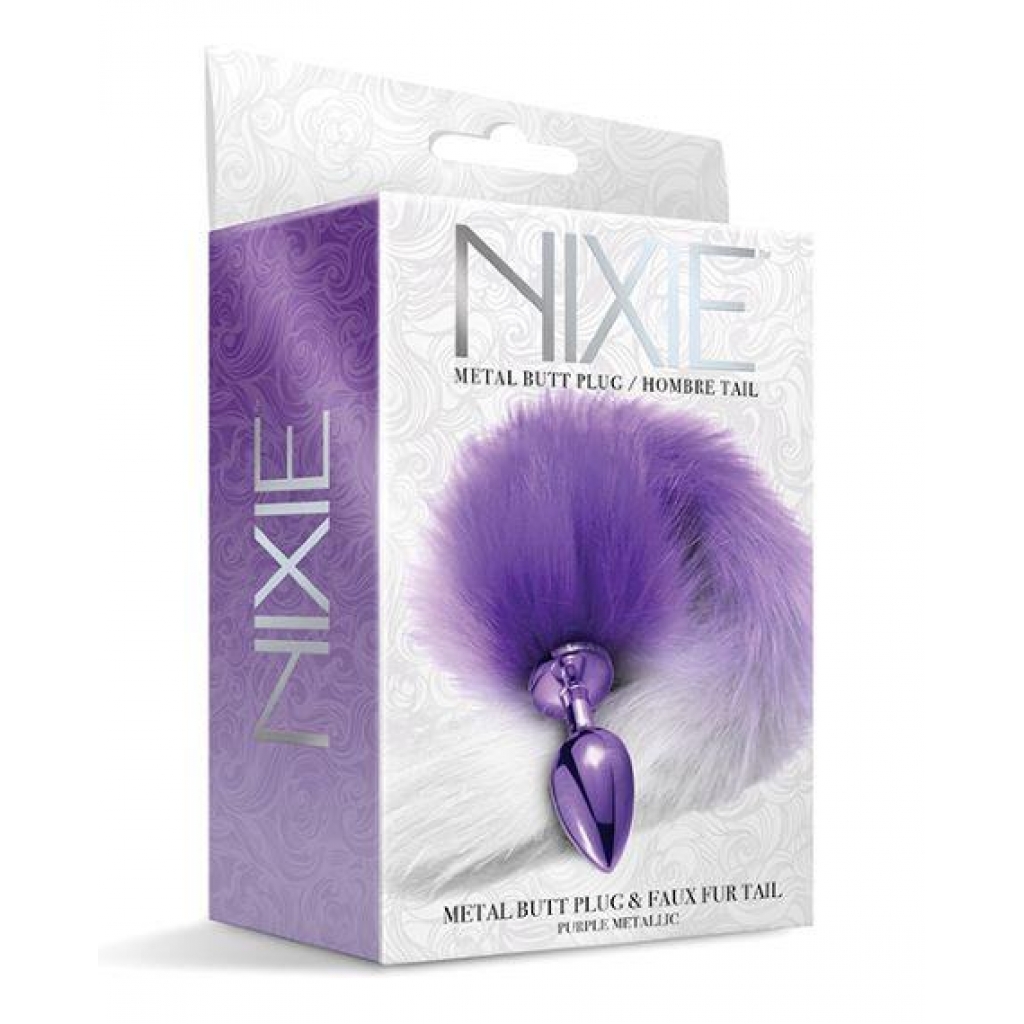 Nixie Metal Plug W/ Ombre Tail Medium Purple Metallic - Anal Plugs