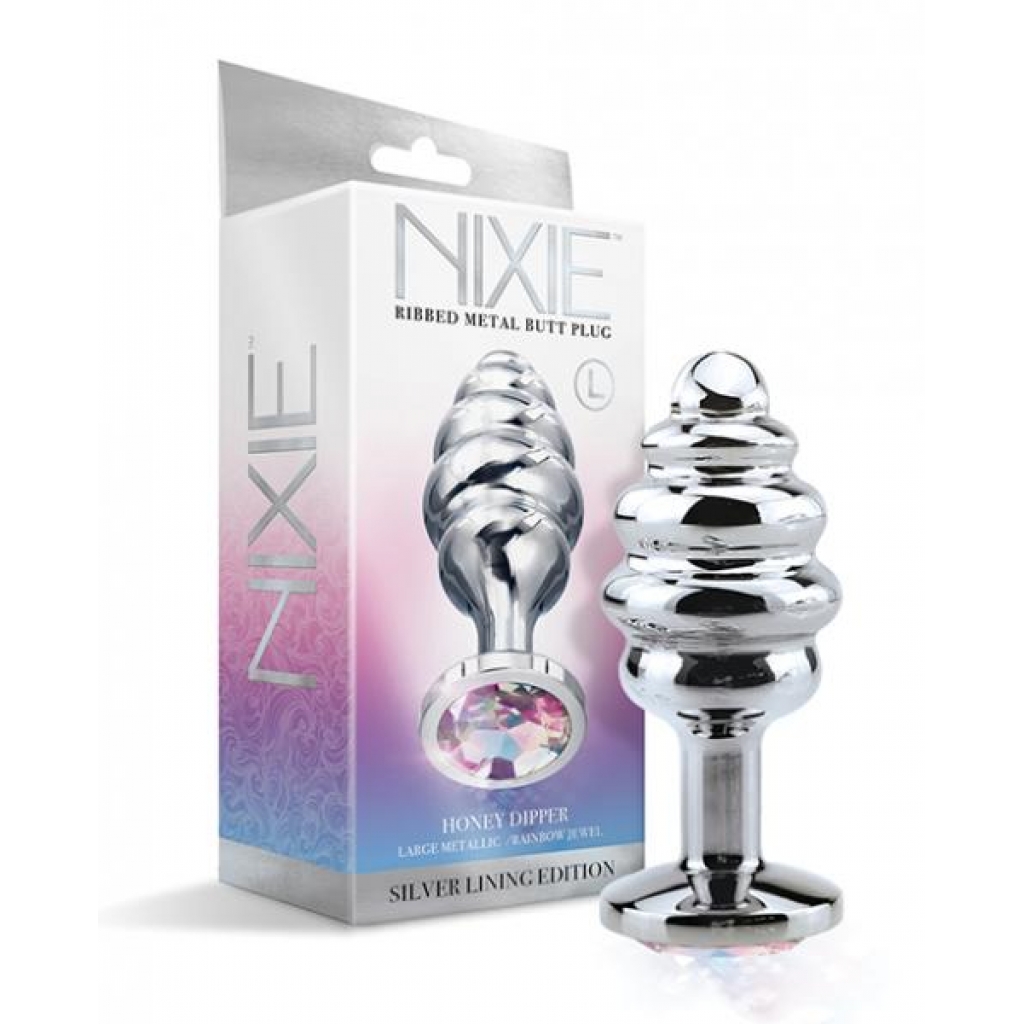 Nixie Honey Dripper Large Ribbed Stainless Steel Plug - Anal Plugs