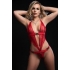 1pc Open Front Halter Teddy Red O/s - Bra Sets