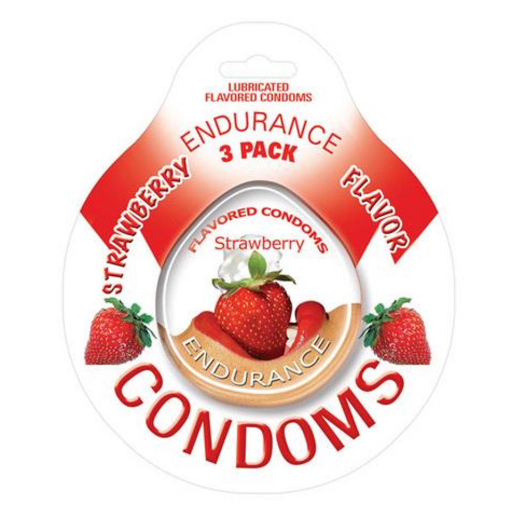 Endurance Flavored 3Pk Condoms-Straw - Condoms