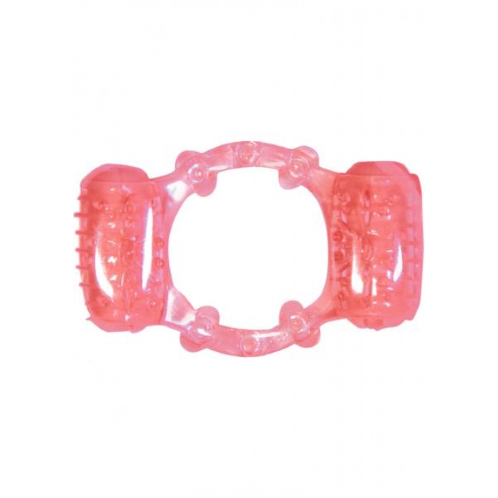 Humm Dinger Double Dinger Dual Vibrating Cock Ring Magenta - Couples Vibrating Penis Rings