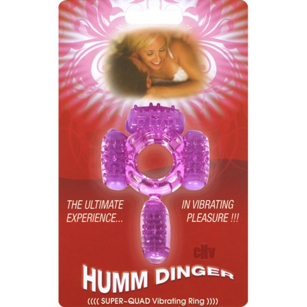 Humm Dinger Super Quad Purple - Couples Vibrating Penis Rings