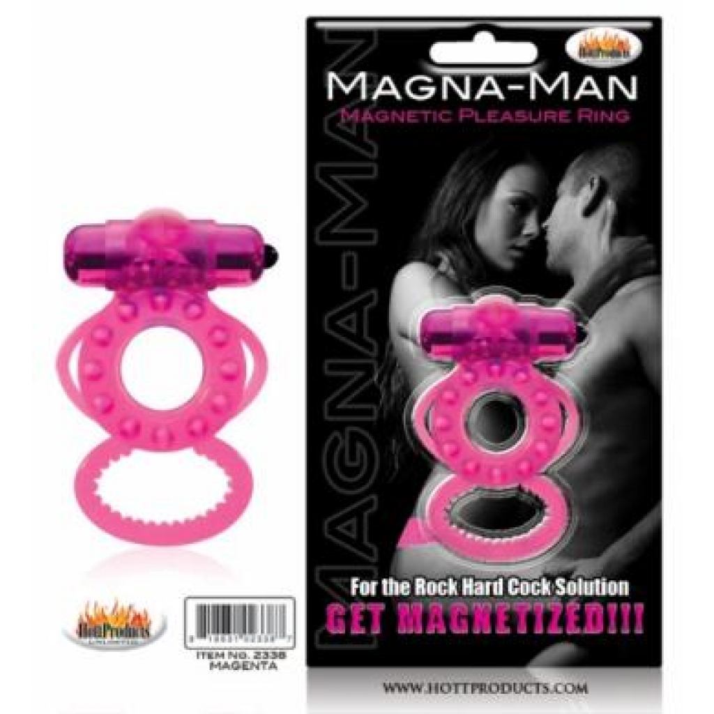 Magna Man Magnetic Ring Magenta - Couples Vibrating Penis Rings