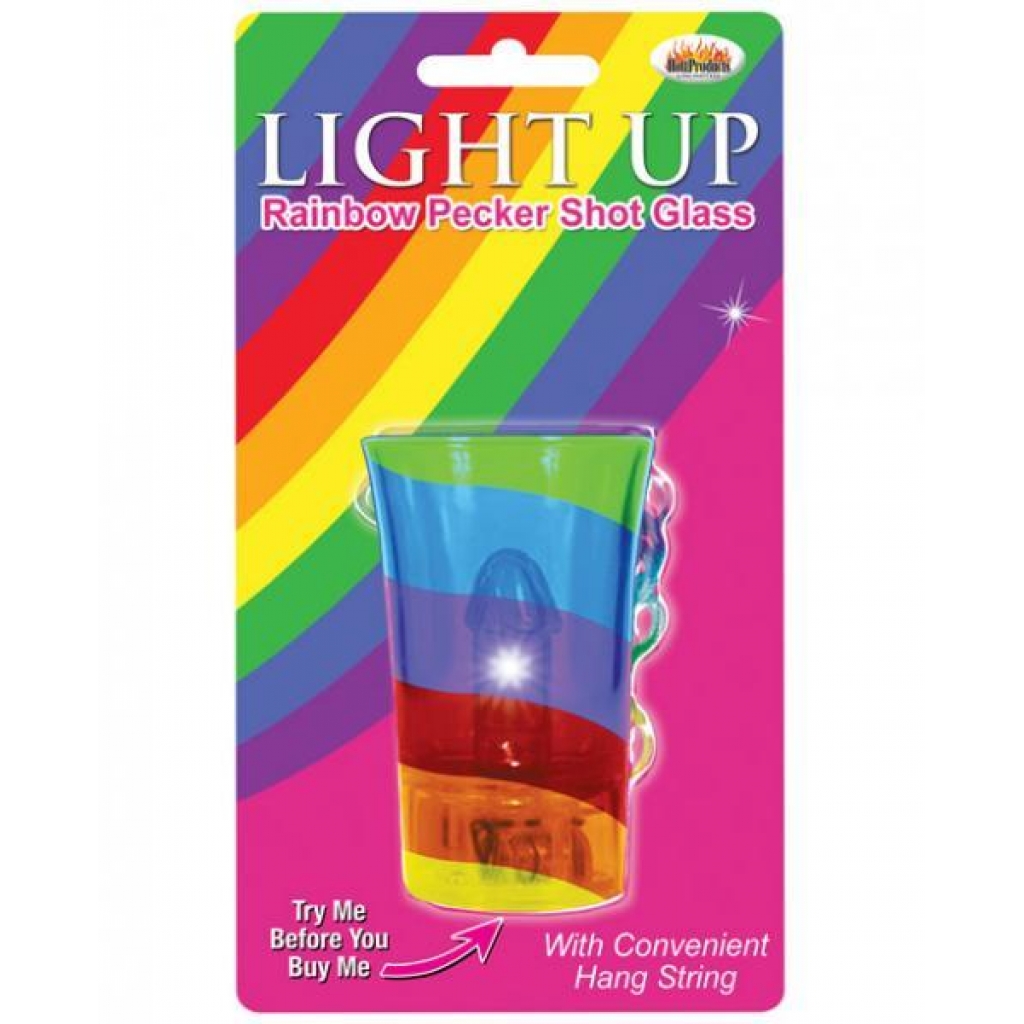 Light Up Rainbow Pecker Shot Glass - Serving Ware