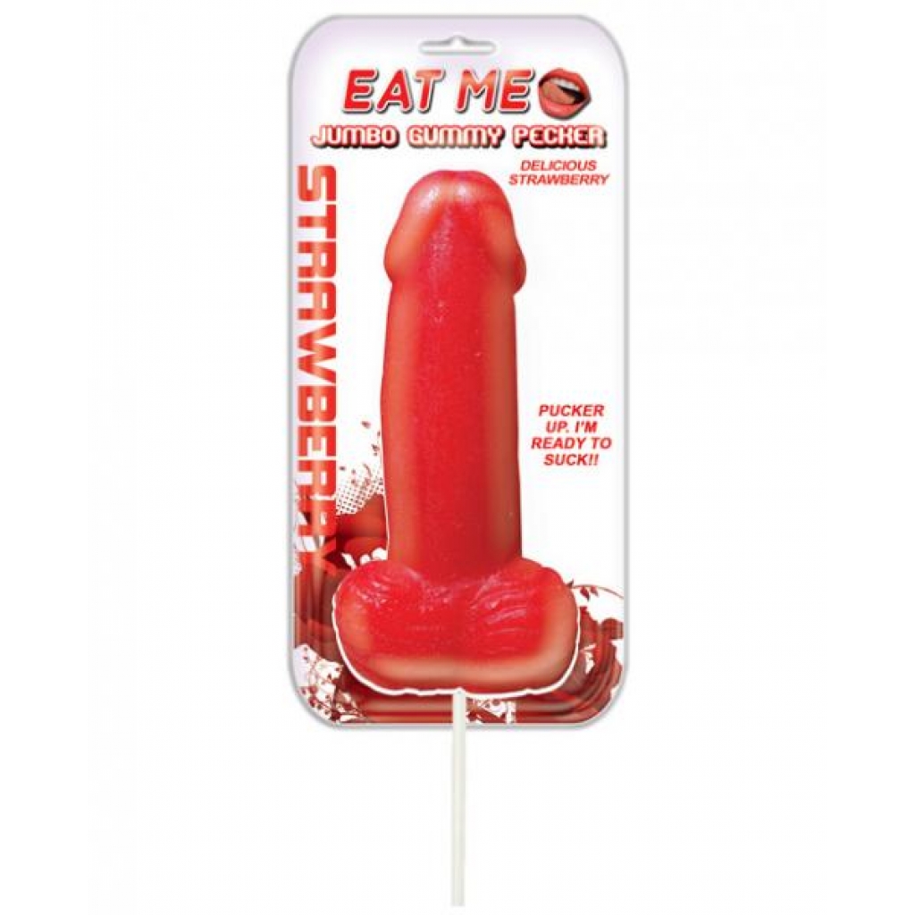 Jumbo Gummy Cock Pop Strawberry - Adult Candy and Erotic Foods