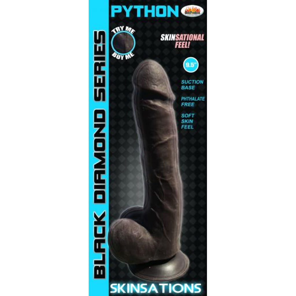 Skinsations Python 9.5 inches Black Dildo - Realistic Dildos & Dongs