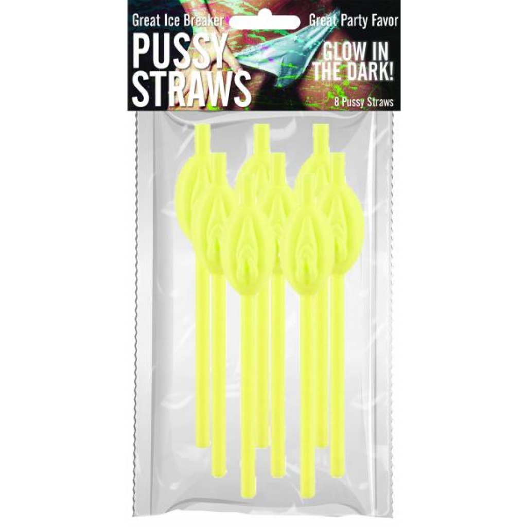 Pussy Straws Glow In The Dark 8 Count Pack - Serving Ware
