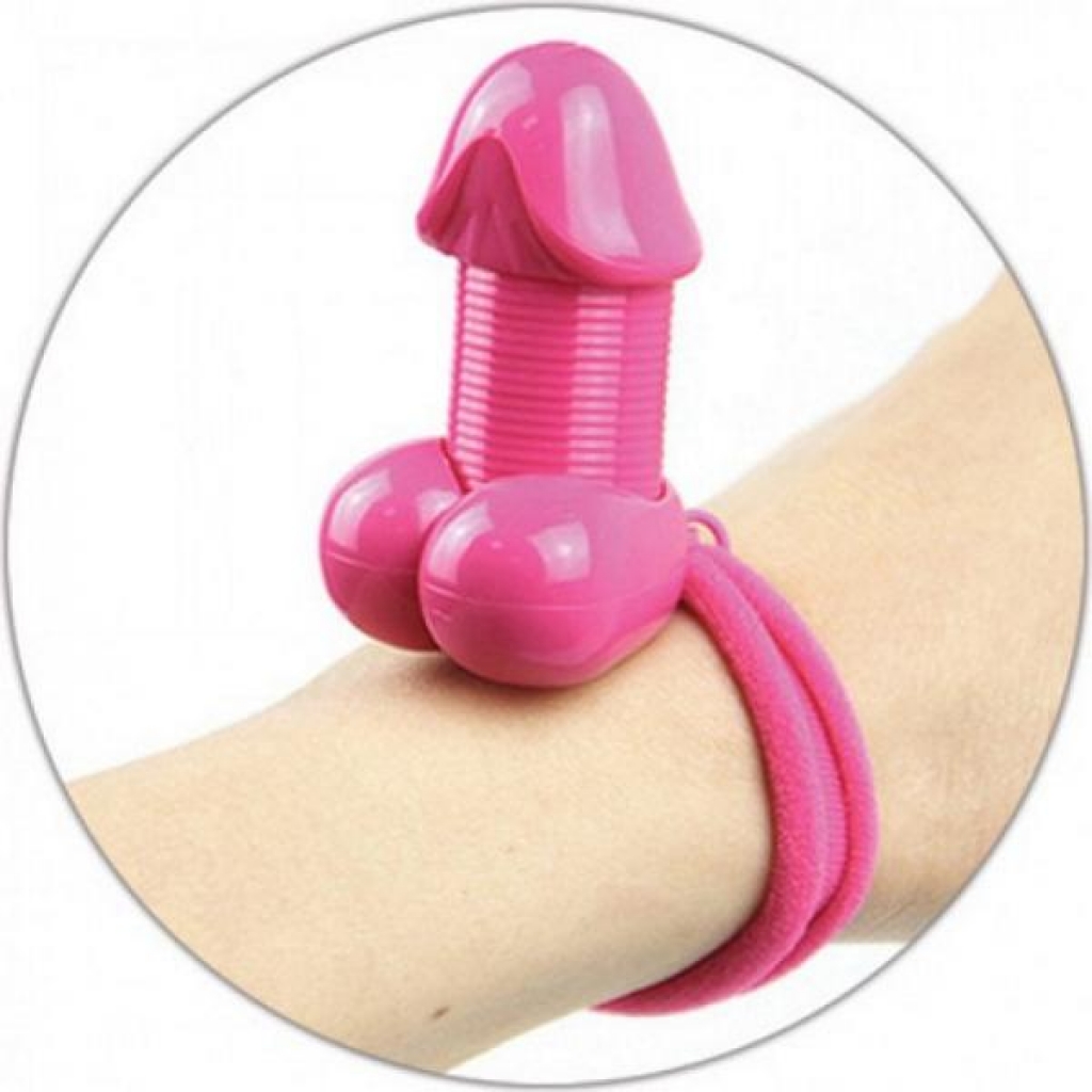 Whimsical Pecker Lastic Hair Tie - Pink