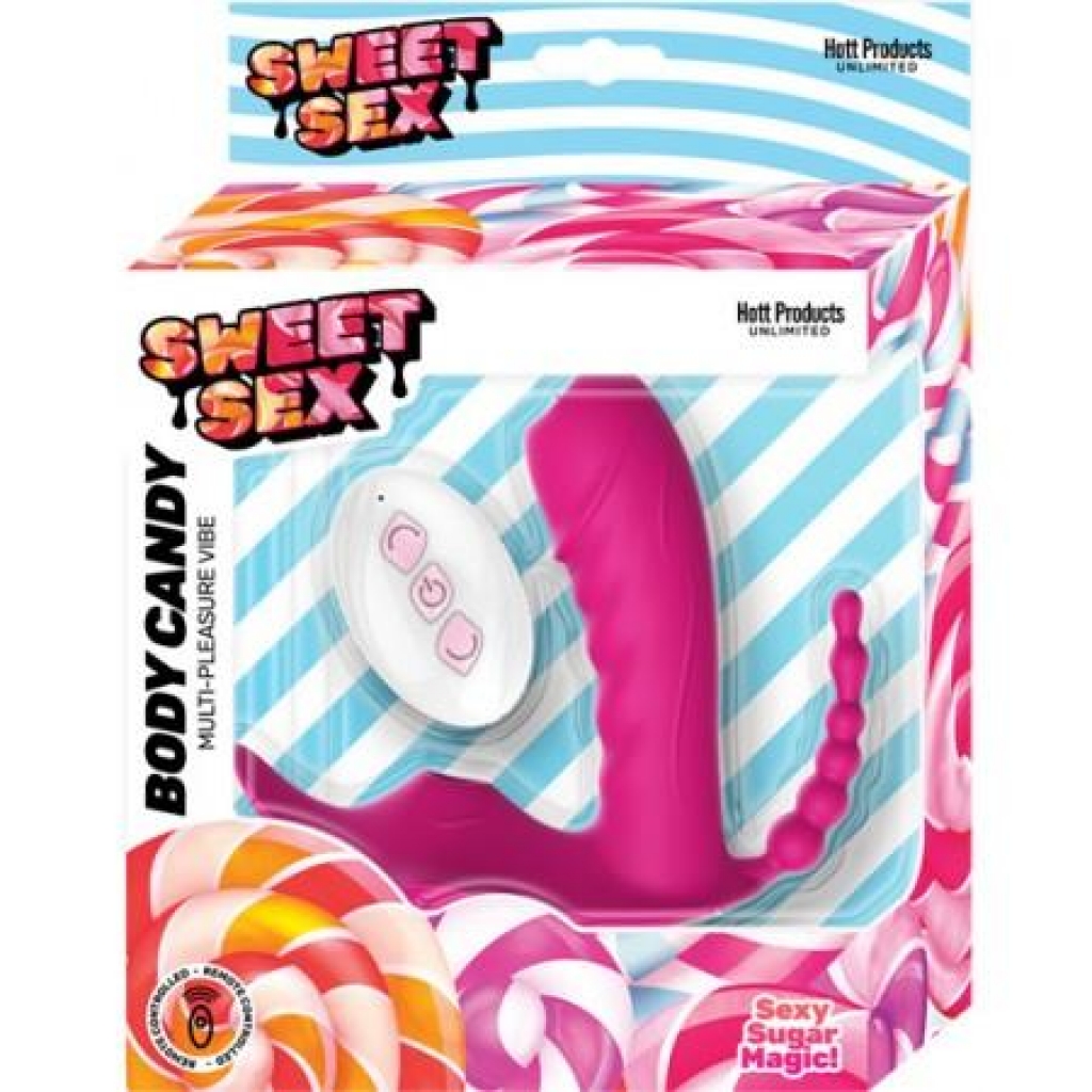 Sweet Sex Body Candy Silicone Toy W/ Tongue & Beads Magenta - Luxury
