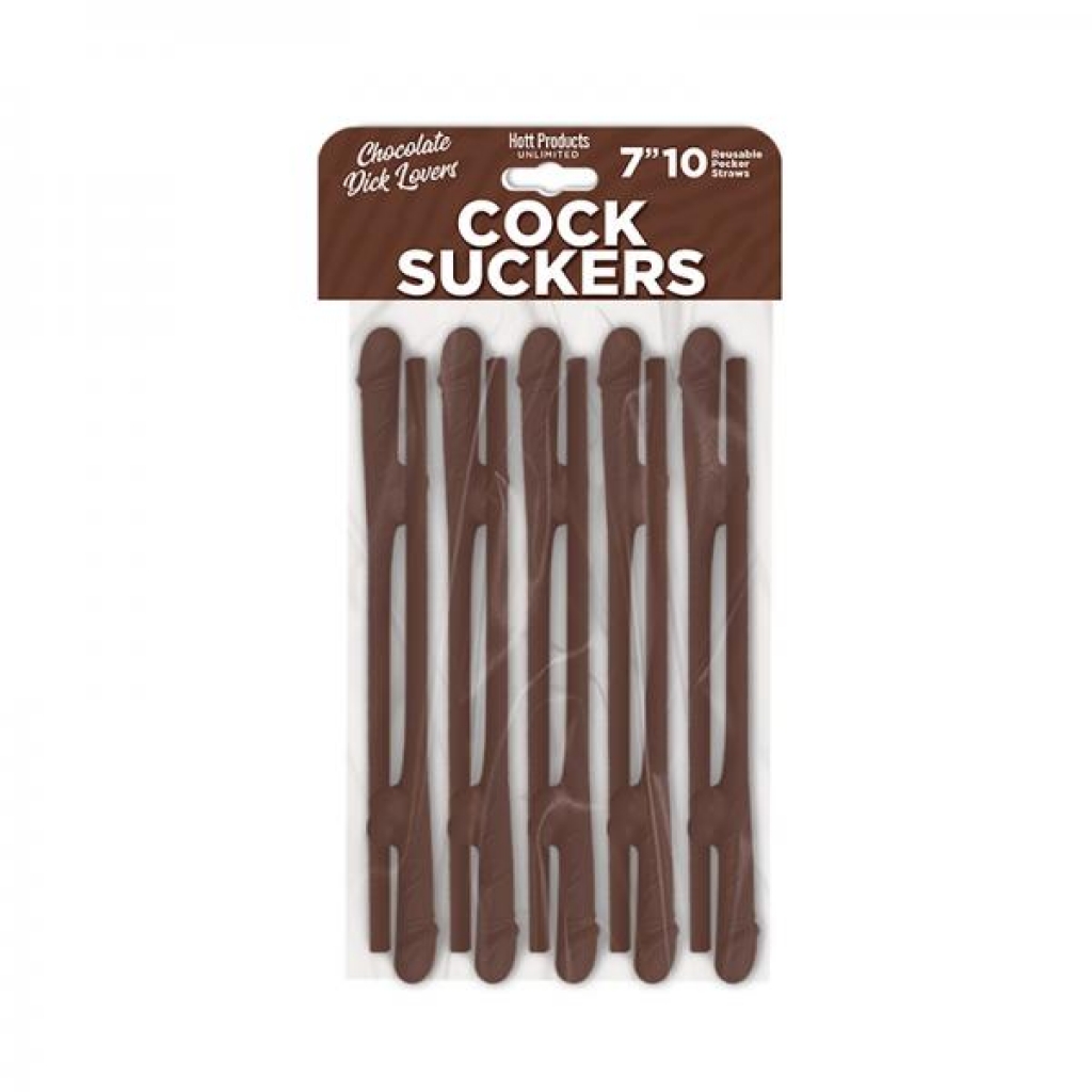 Cock Suckers Pecker Straws Chocolate Lovers 10pk - Serving Ware