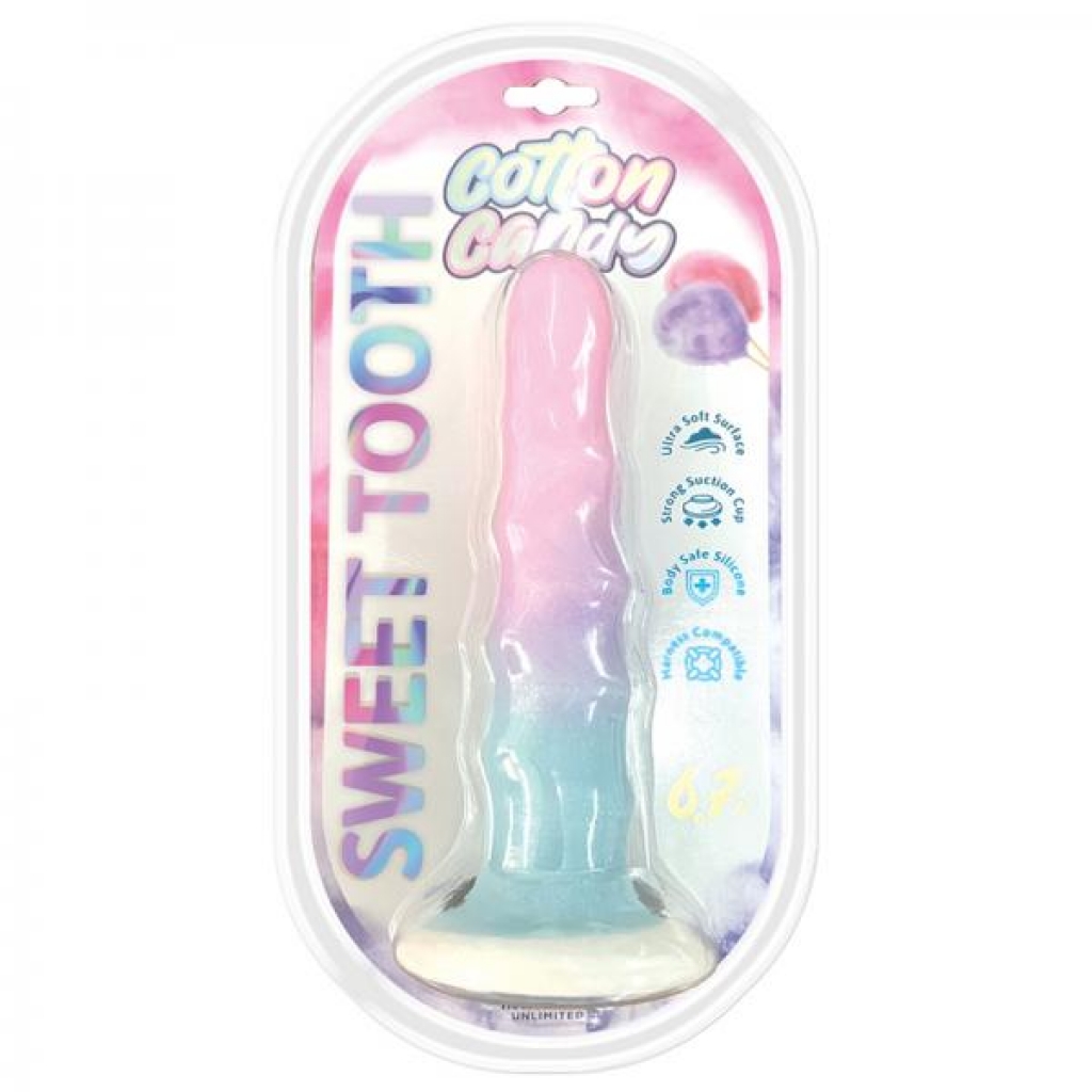 Cotton Candy Powder Puff 6.5in Silicone Dildo - Realistic Dildos & Dongs