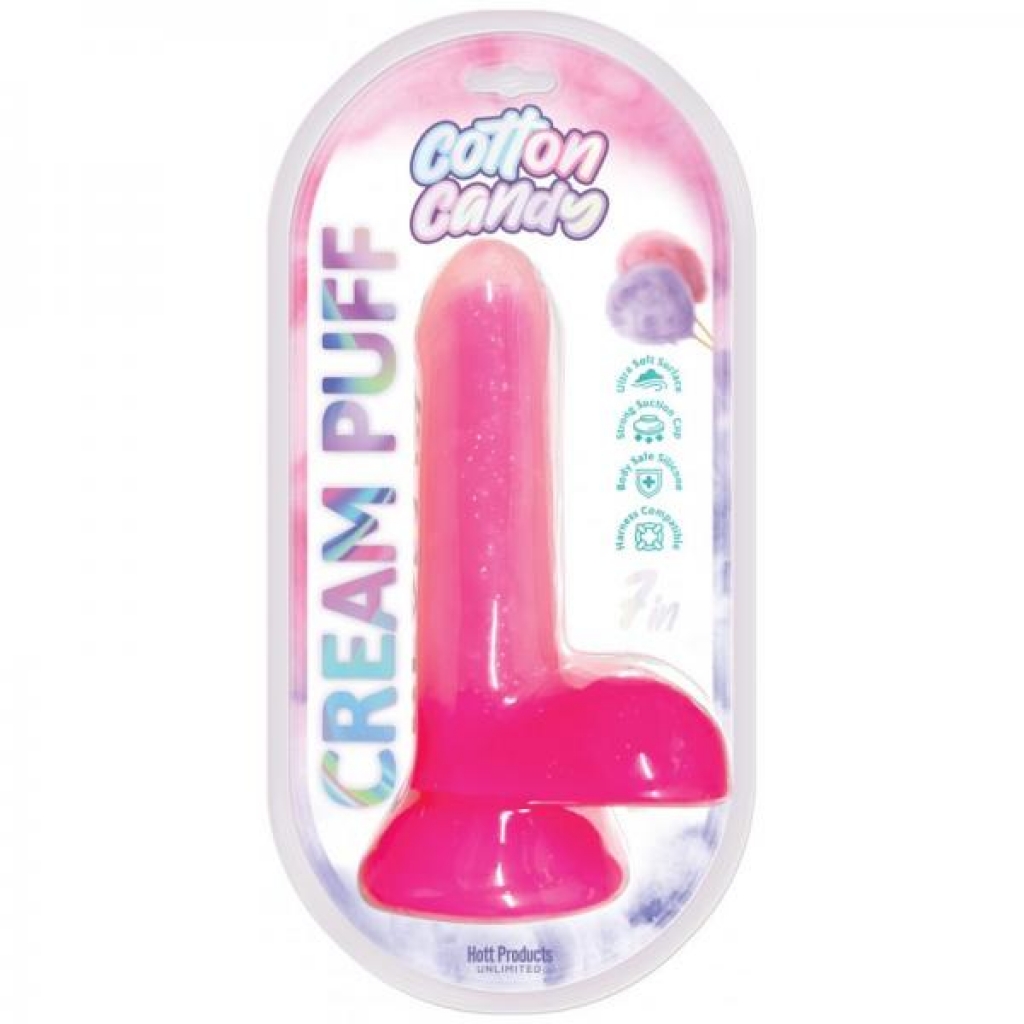 Cotton Candy Cream Puff Silicone Dildo 6in Pink - Realistic Dildos & Dongs