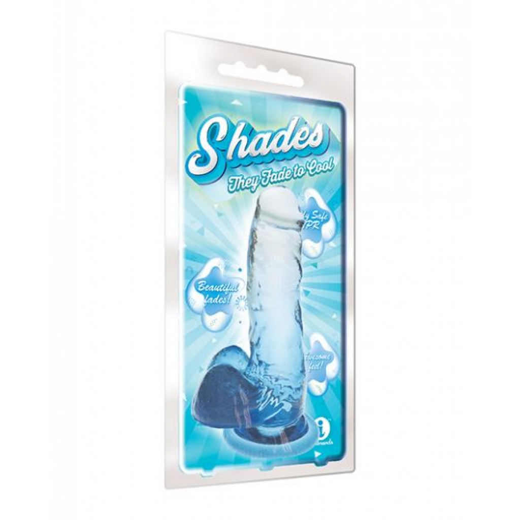 Shades 7in Jelly Gradient Dong Blue - Realistic Dildos & Dongs