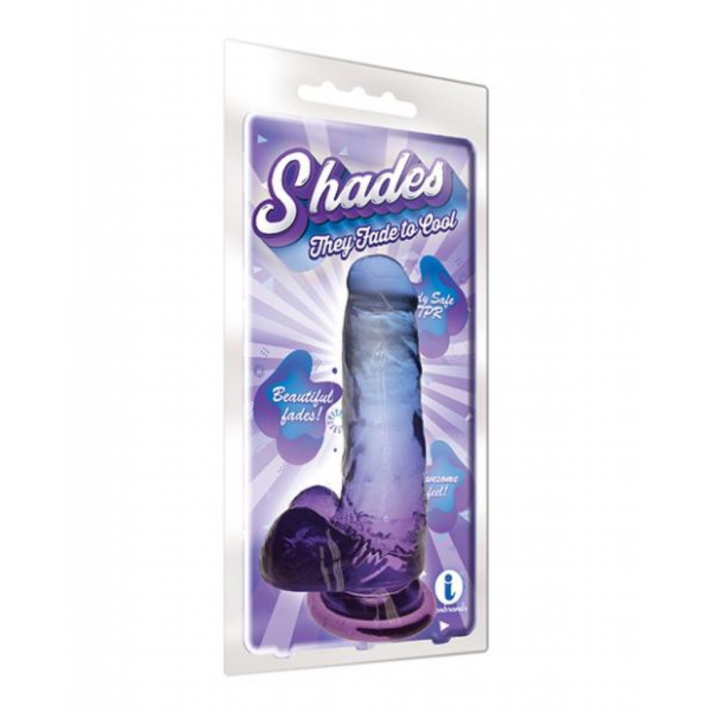 Shades 7in Jelly Gradient Dong Blue/violet - Realistic Dildos & Dongs