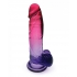 Shades 8in Jelly Gradient Dong Pink/plum - Realistic Dildos & Dongs