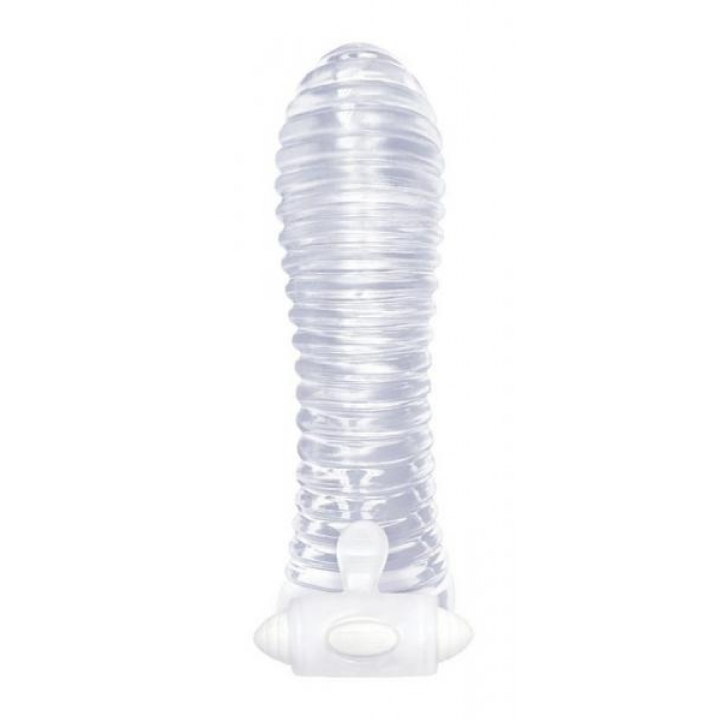 The Nines Vibrating Sextenders Ribbed Clear - Penis Sleeves & Enhancers
