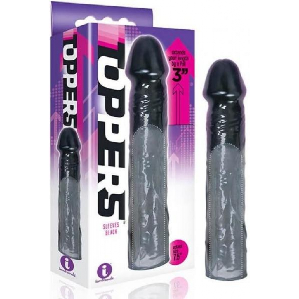 9's Toppers Black Extender - Penis Extensions
