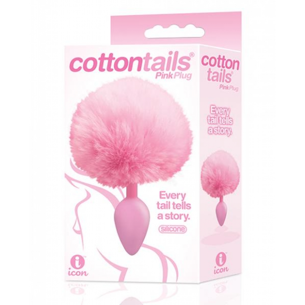 The 9's Cottontails Silicone Bunny Tail Butt Plug Pink - Anal Plugs