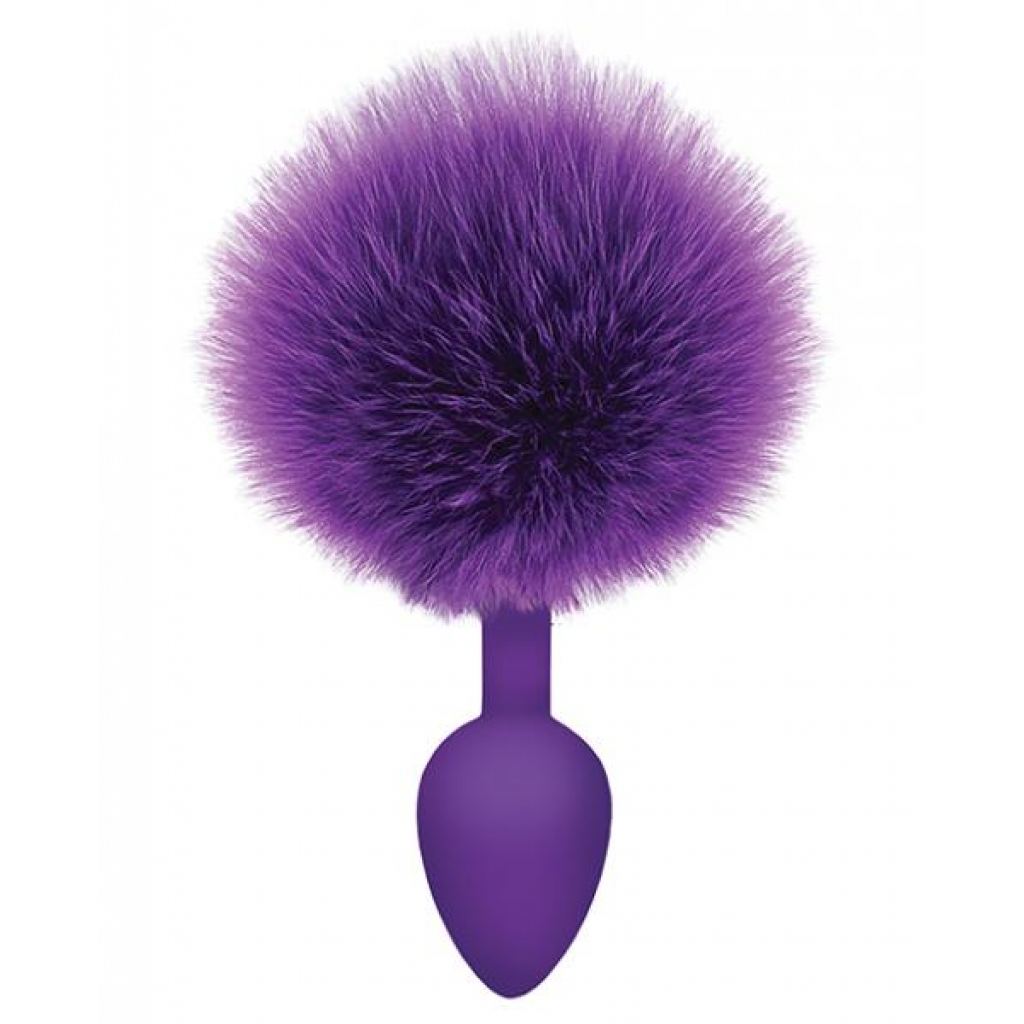 Cottontails Silicone Bunny Tail Butt Plug Purple - Anal Plugs