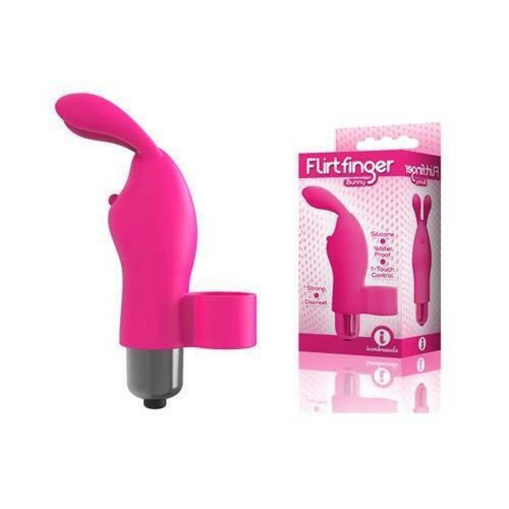 9's Flirt Bunny Finger Vibe Pink - Finger Vibrators