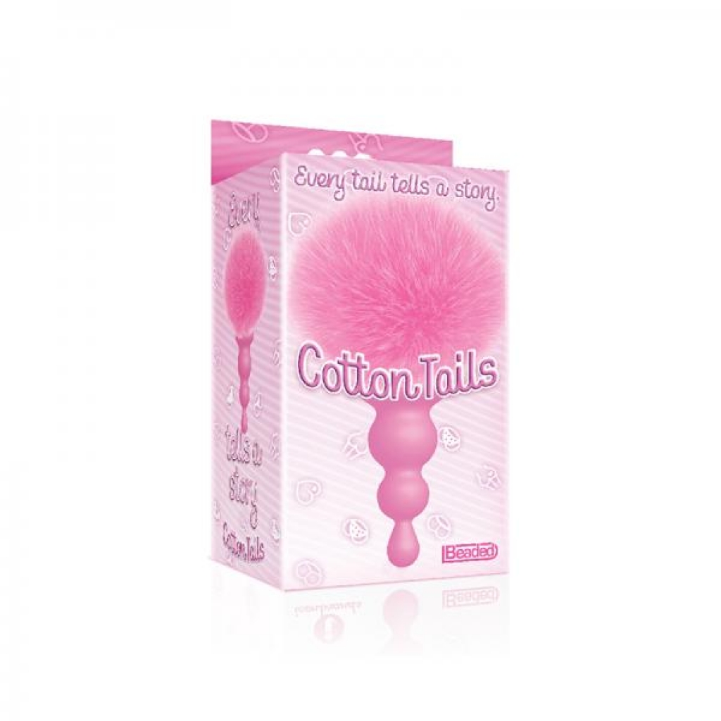 The 9s Cottontails Bunny Tail Butt Plug Beaded Pink - Anal Plugs