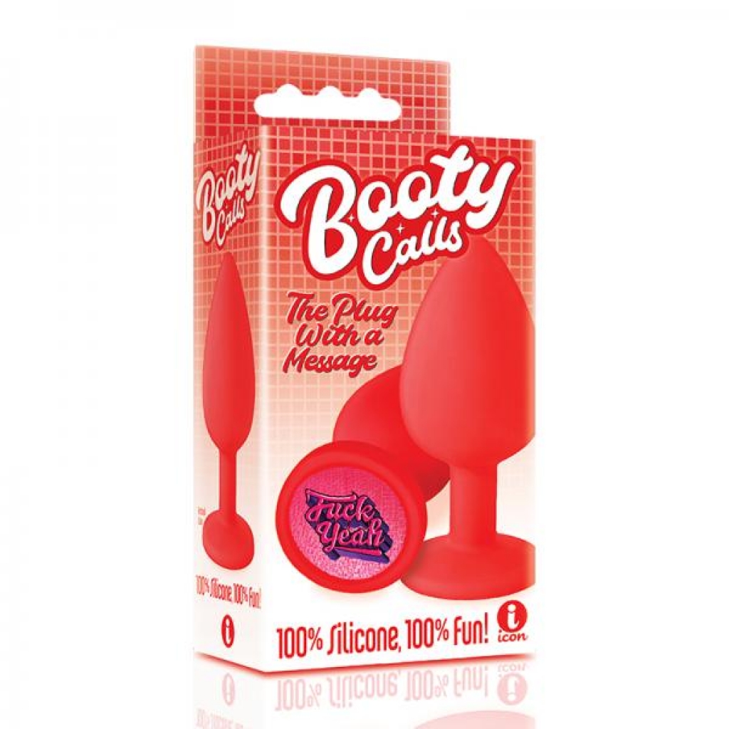 The 9's Booty Call Silicone Butt Plug Red Fuck Yeah - Anal Plugs