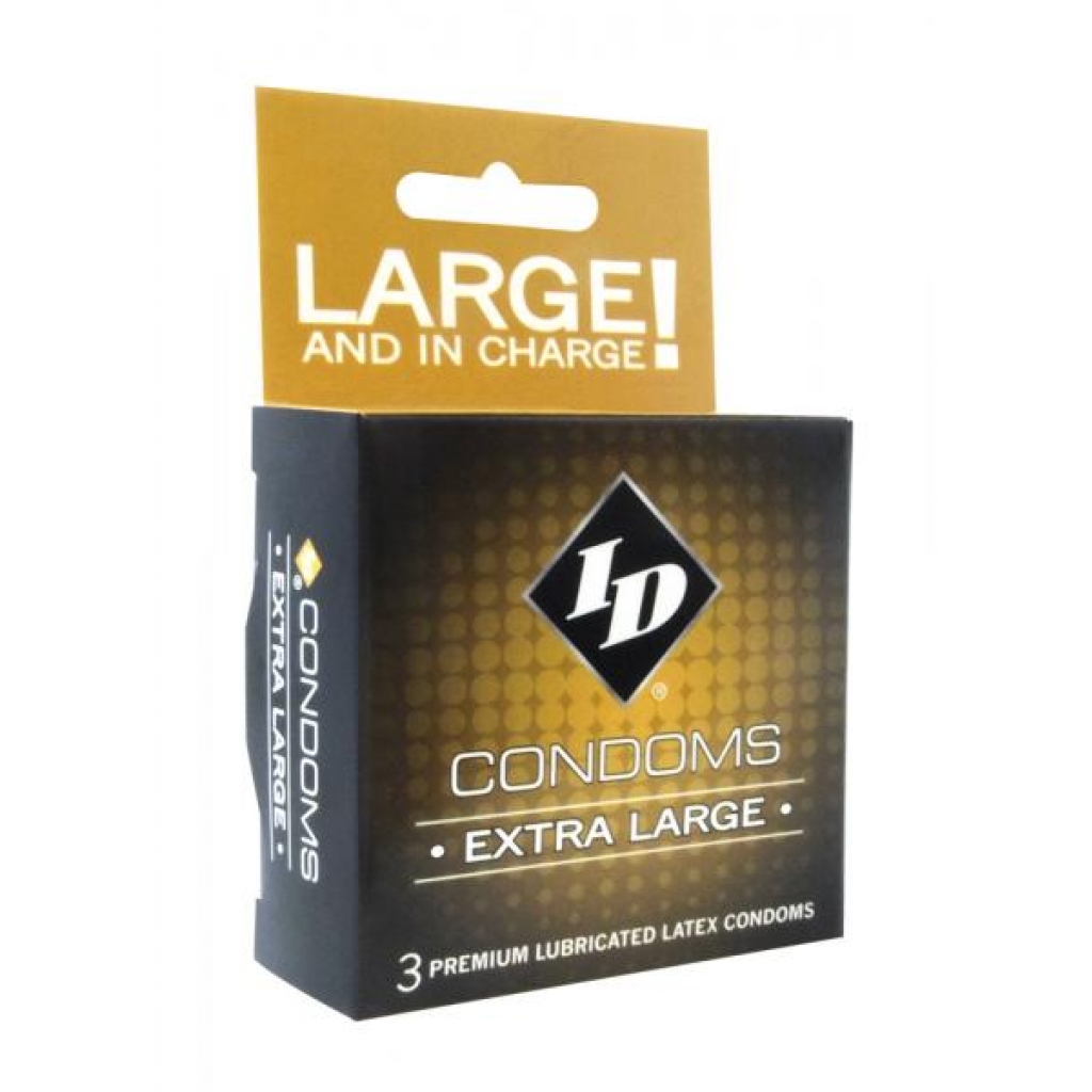 ID Extra Large Condom 3 Pack Latex Condoms - Condoms
