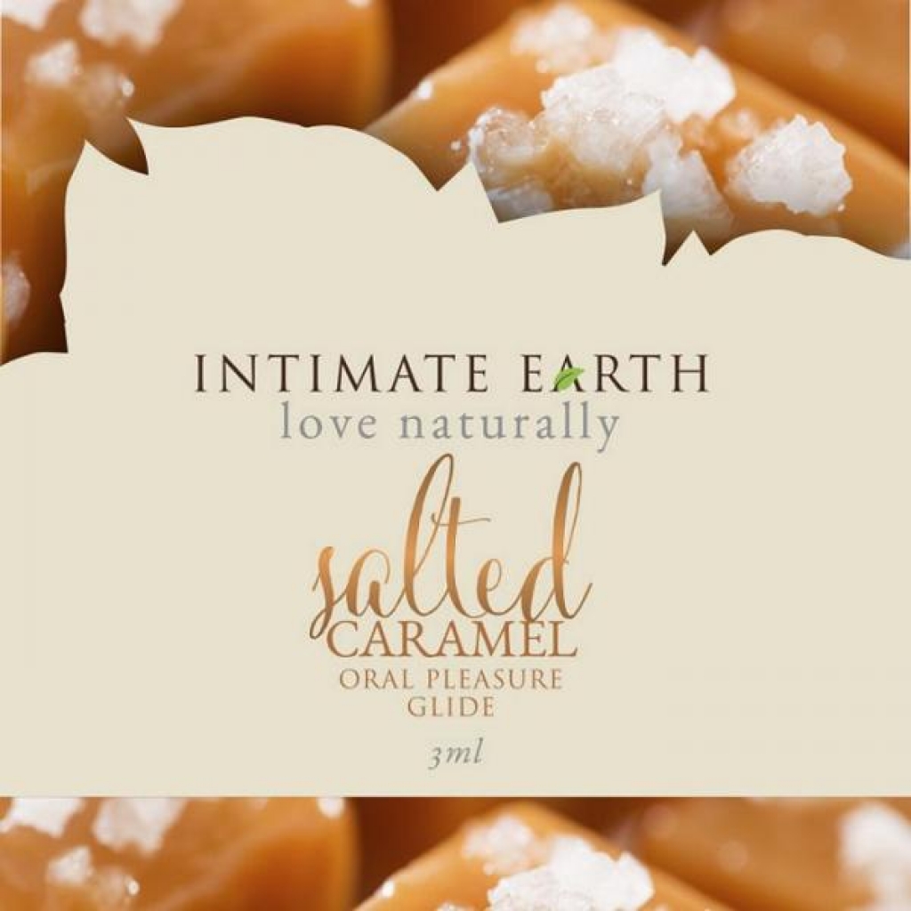 Intimate Earth Salted Caramel Flavored Glide Foil Pack .10oz - Lickable Body