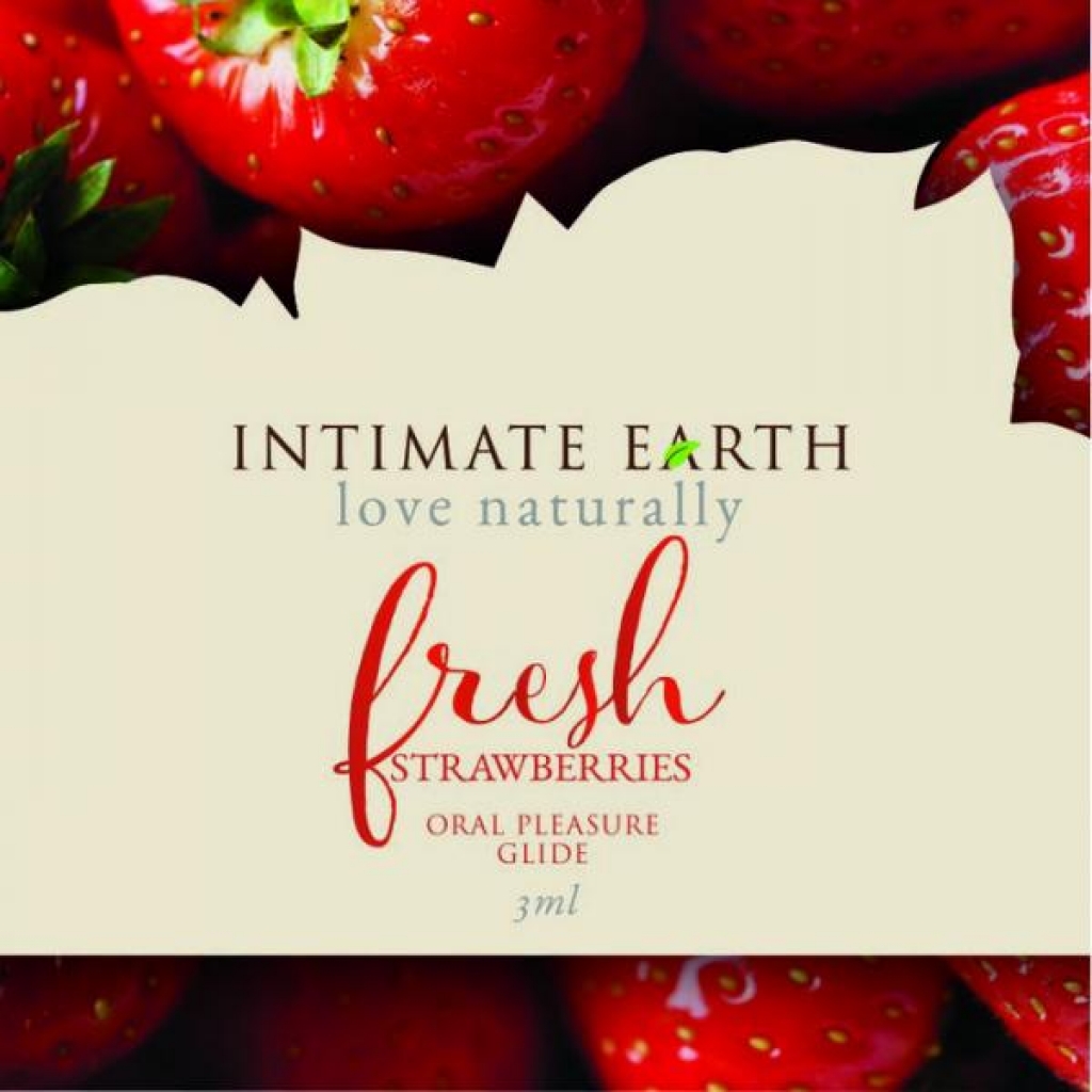 Intimate Earth Strawberry Flavored Glide Foil Pack .10oz - Lickable Body