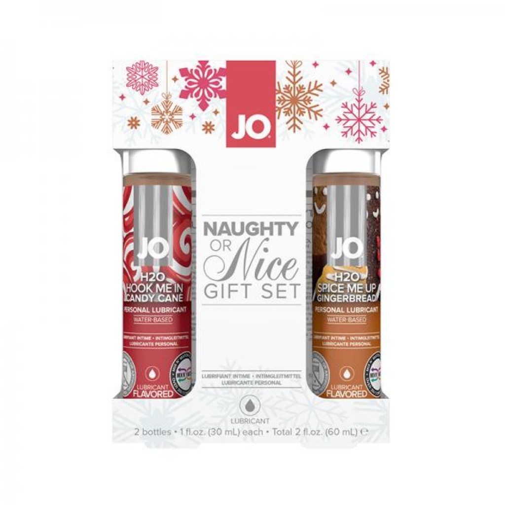 Jo Naughty Or Nice Gift Set Candy Cane & Gingerbread - Lickable Body