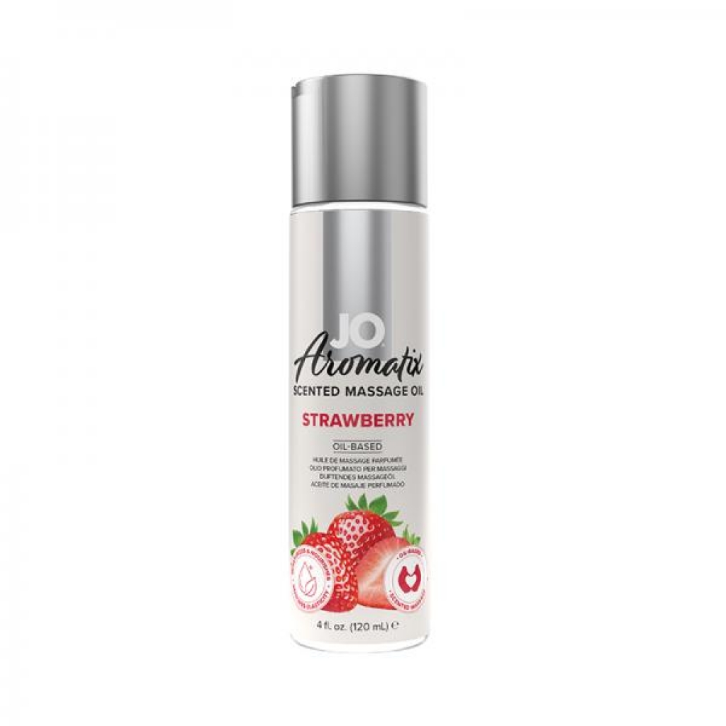 Jo Aromatix Strawberry Massage Oil 4oz - Sensual Massage Oils & Lotions