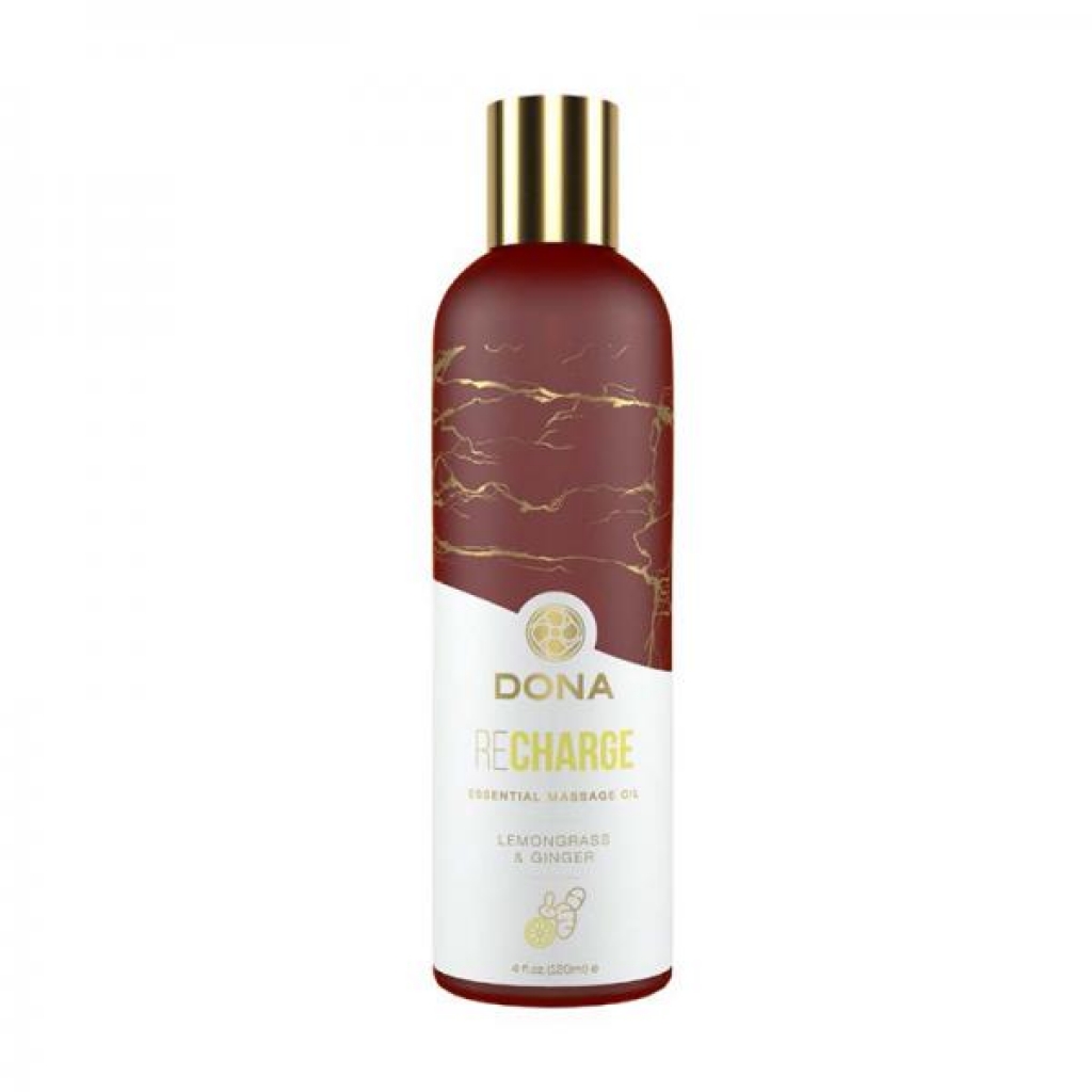 Dona Essential Massage Oil Recharge Lemongrass & Ginger - Sensual Massage Oils & Lotions