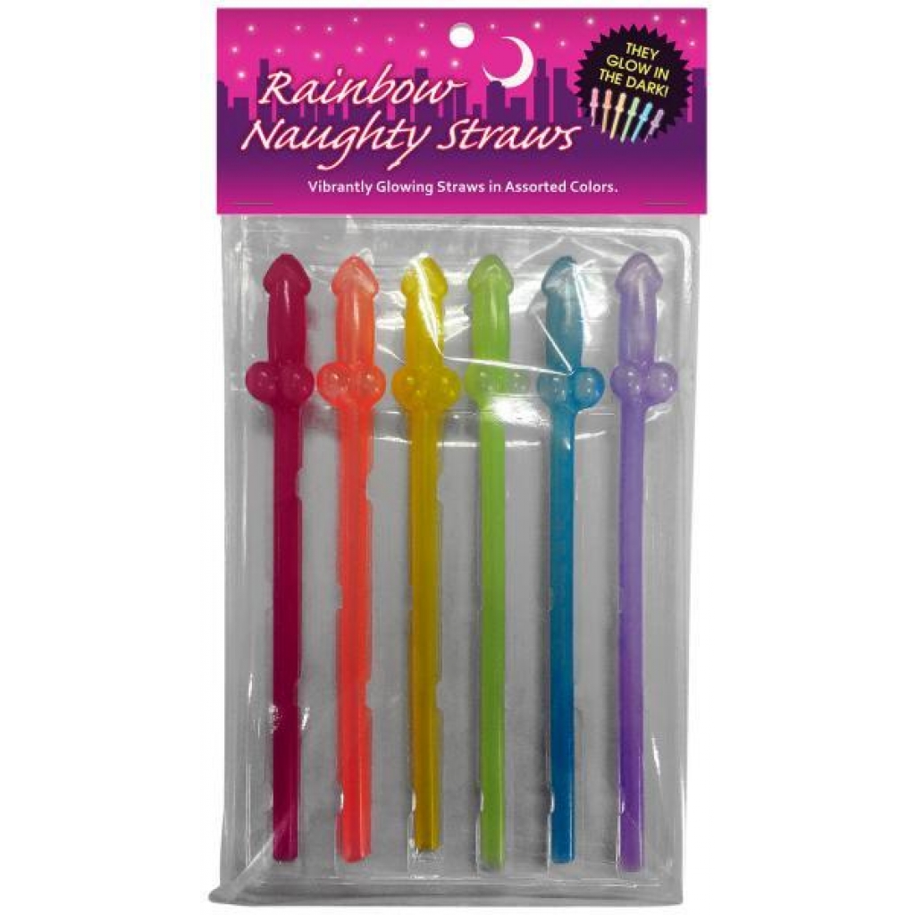 Glow In The Dark Rainbow Straws - Serving Ware