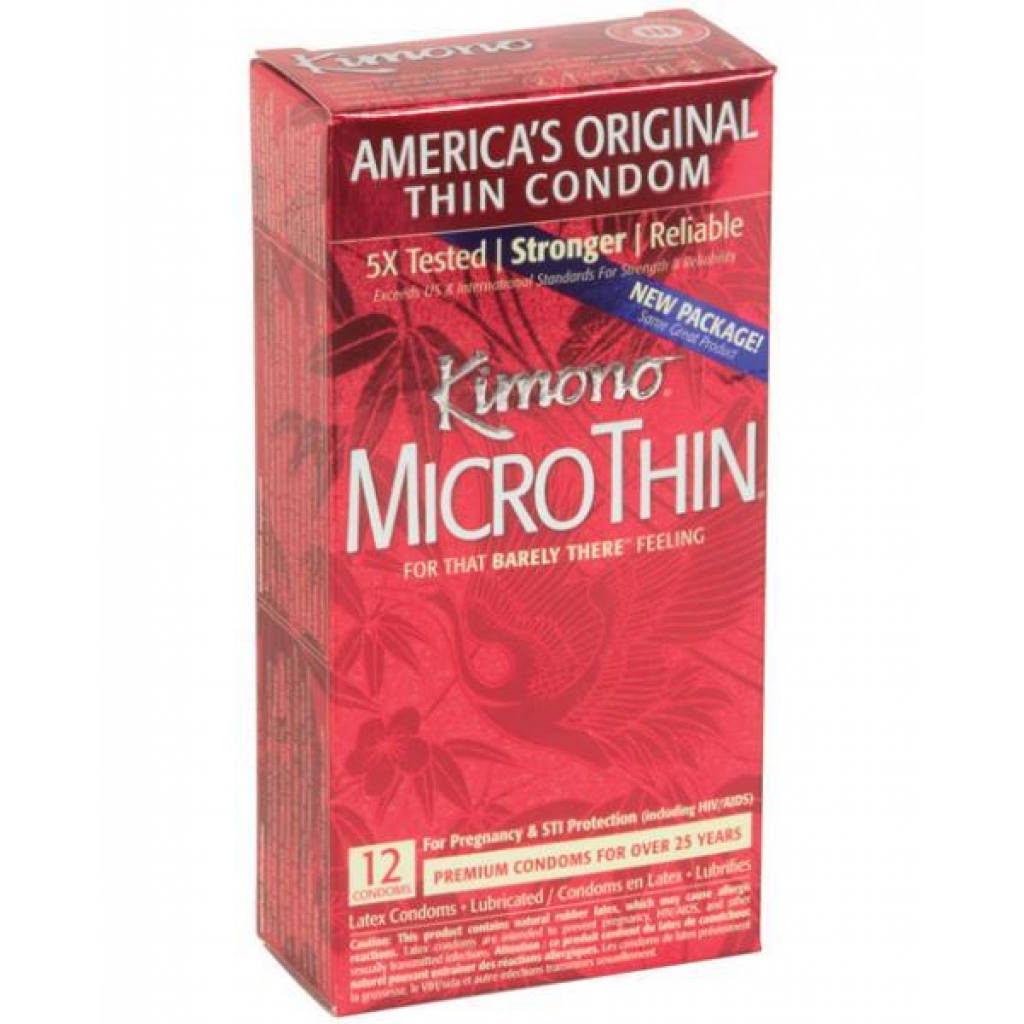 Kimono Microthin Ultra Thin Latex Condoms 12 Pack - Condoms