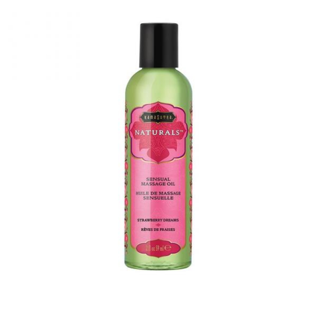 Naturals Massage Oil Strawberry 2oz - Sensual Massage Oils & Lotions