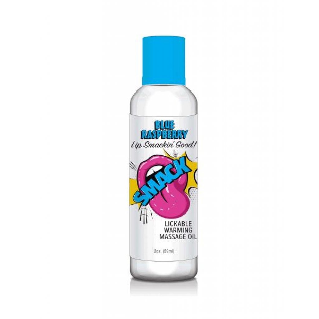 Smack Blue Raspberry 2 Oz Warming Massage Oil - Lickable Body