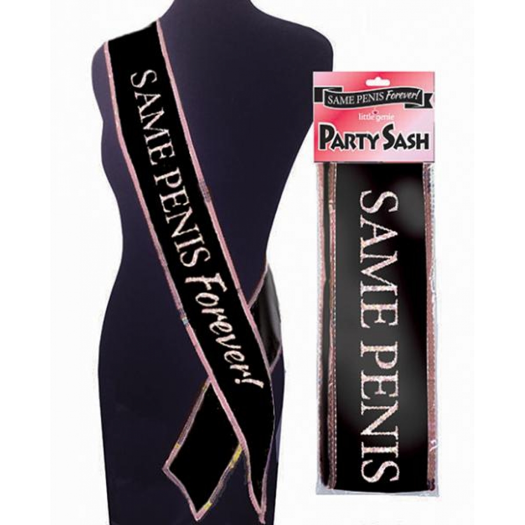 Same Penis Forever Sash Black O/S - Party Wear