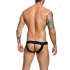 Male Basics Dngeon Cockring Jockstrap Black O/s (hanging) - Mens Underwear