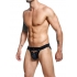 Male Basics Dngeon Peekaboo Jockstrap Black O/s (hanging) - Mens Underwear