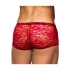 Mini Shorts Stretch Lace Large Red - Mens Underwear