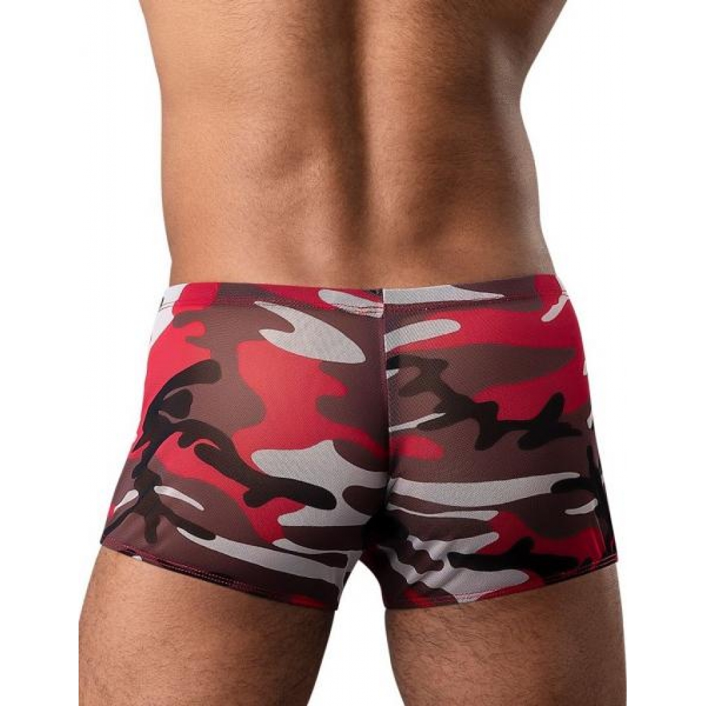 Cumouflage Mini Short Red Large - Mens Underwear