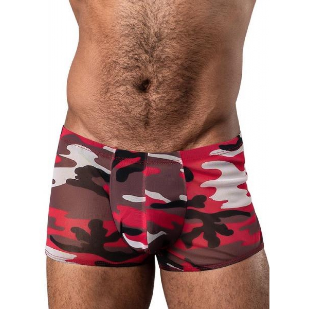 Cumouflage Mini Short Red Small - Mens Underwear