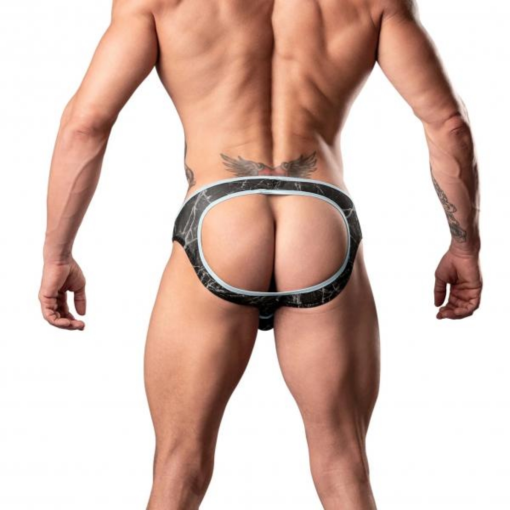 Marble Mesh Low-Cut Jockstrap - Black