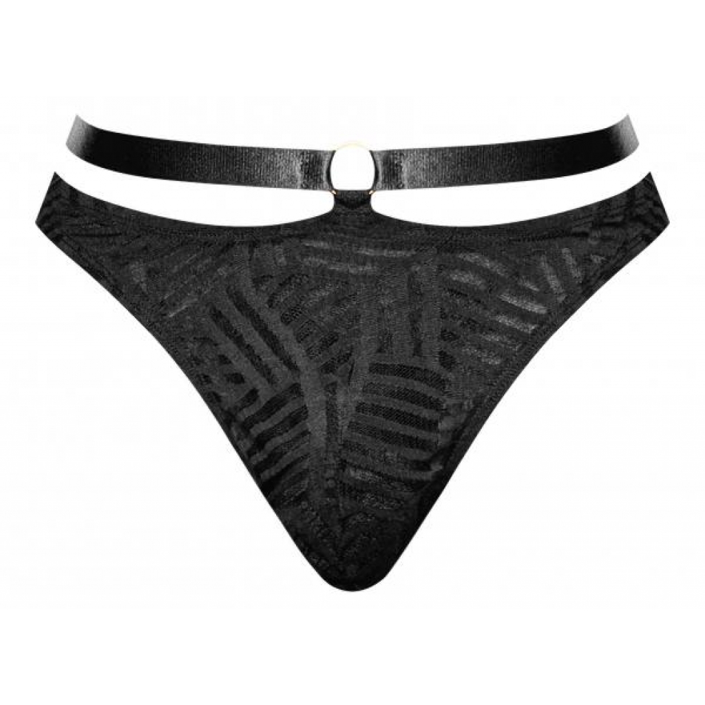 Rude Awakening Strap Thong Black L/xl - Mens Underwear